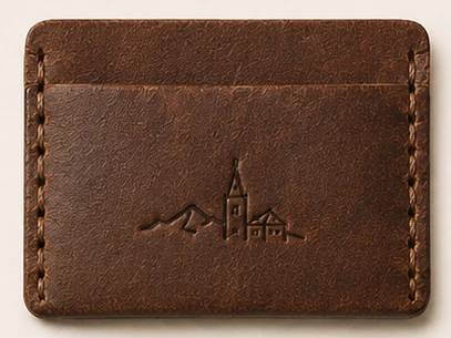 Concept de porte-cartes en cuir inspiré d’Allonzier-la-Caille